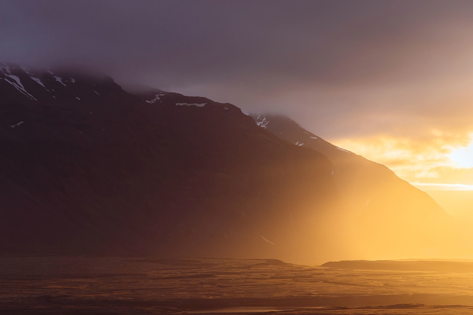 Dusk landscape mountains