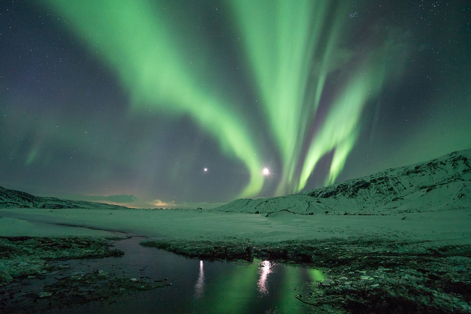 Aurora Borealis light midnight