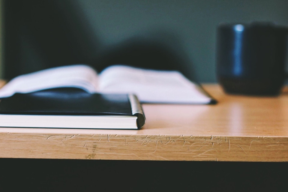 Book desk mug photo