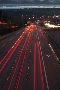 Cars dark highway photo