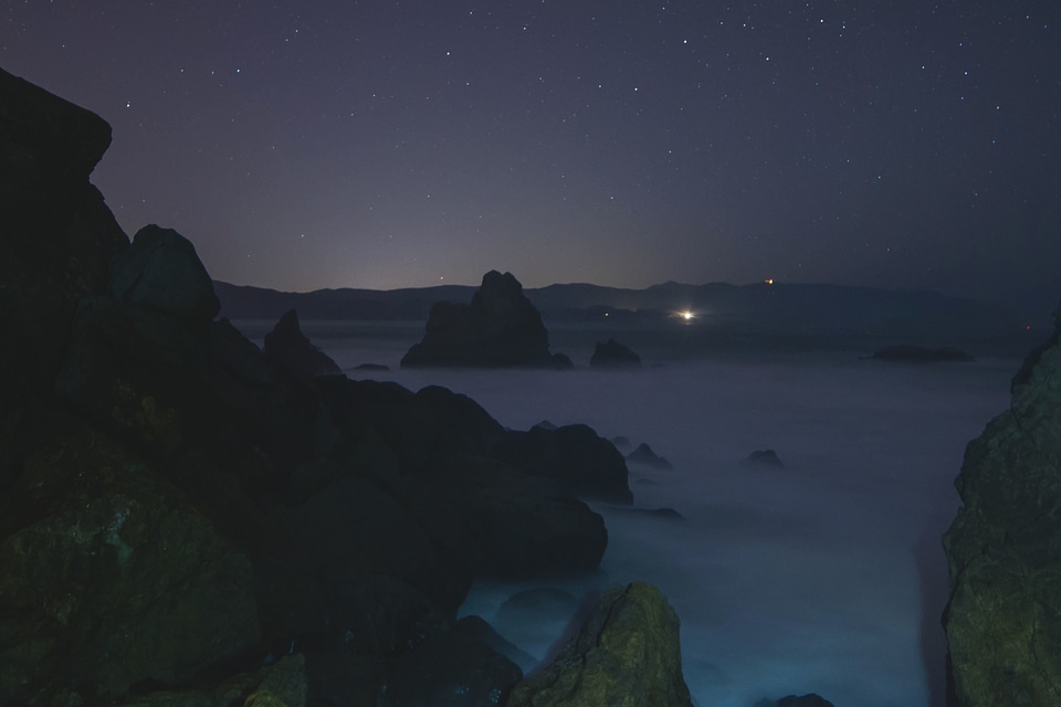 Beach coast dark