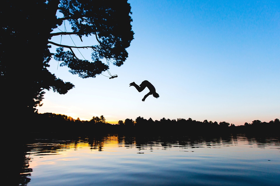 Jumping lake river