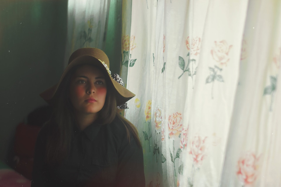 Curtain fashion girl