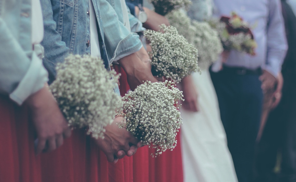 Bouquet celebration people