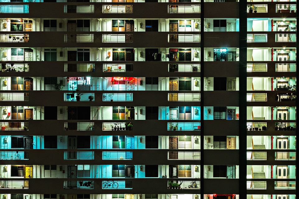 Architecture building illuminated