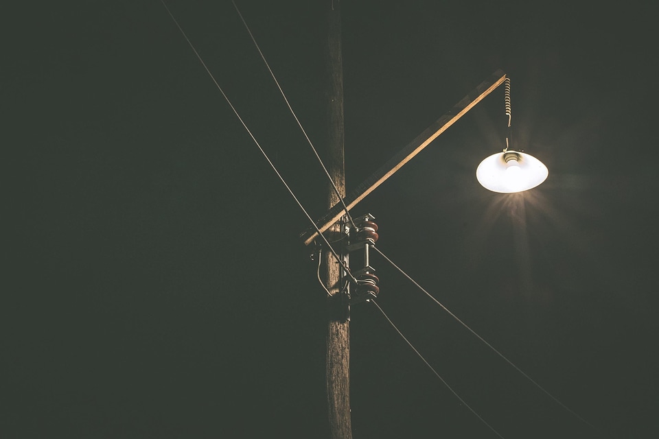 Dark electricity evening