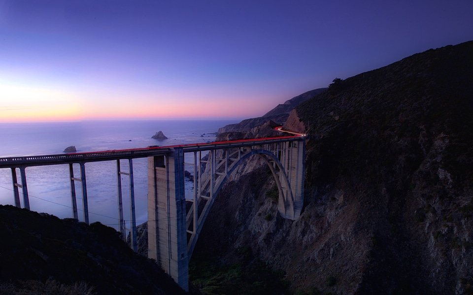 Beach bridge dawn