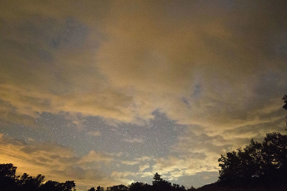Clouds silhouette stars