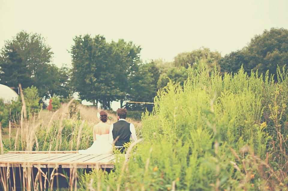 Bride couple grass