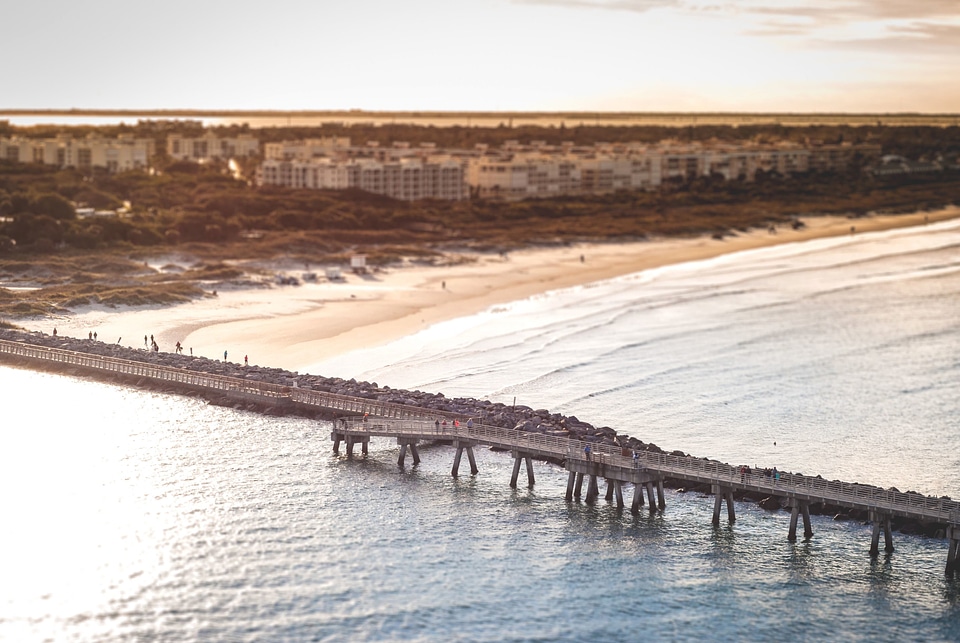 Beach coastline dawn