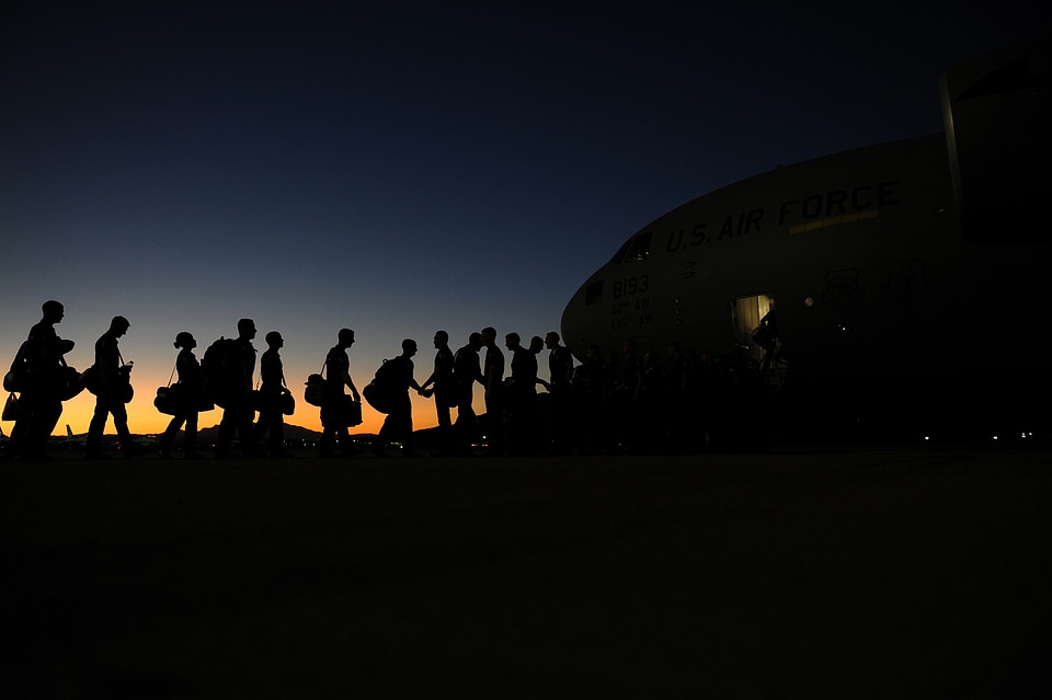Military night silhouette
