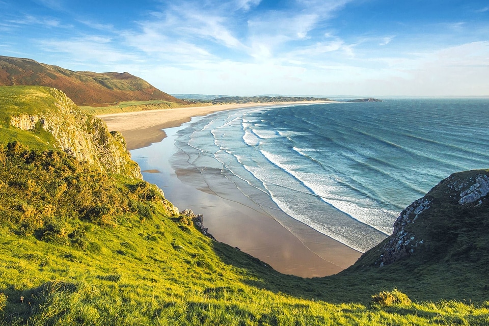 Beautiful Photo blue sky coastline