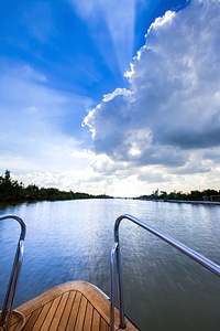 Blue Sky boat horizon