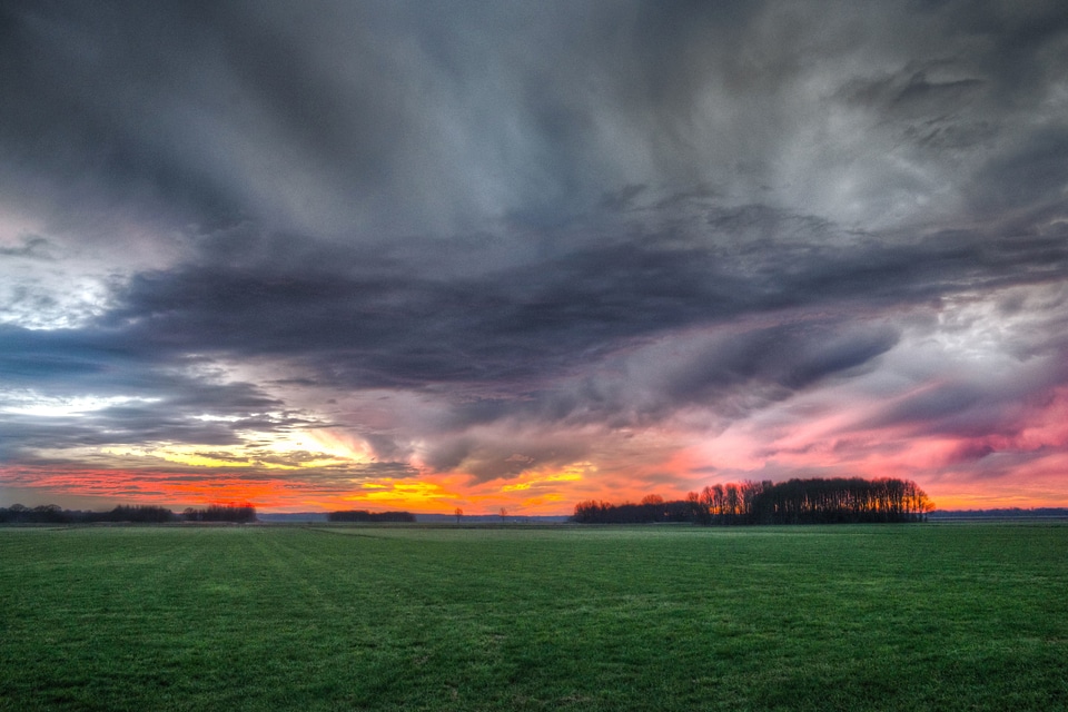 Clouds countryside farm
