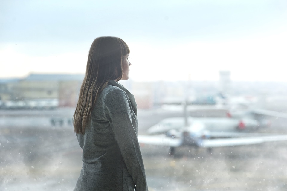 Airport person window photo