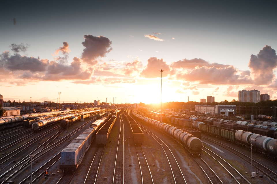 Sunset train transport