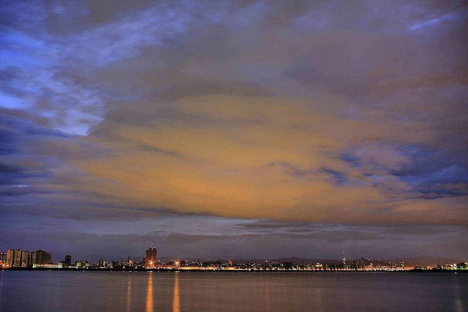 Clouds dusk lights