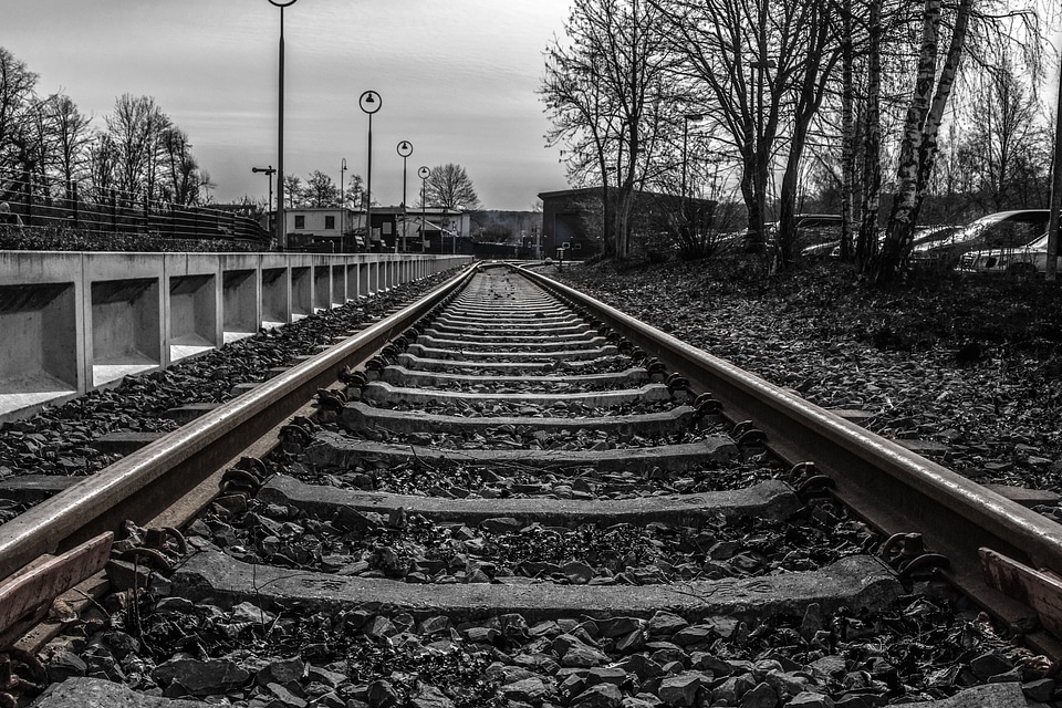 Gravel railway steel