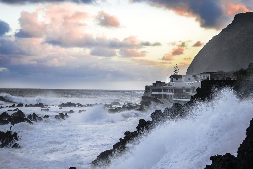Coast coastline mist