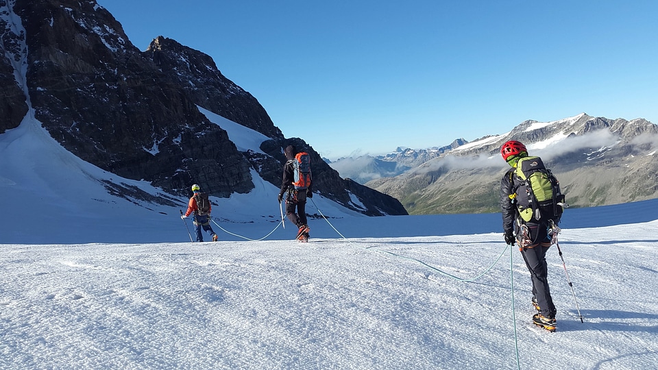 Climber cold mountain climbing photo