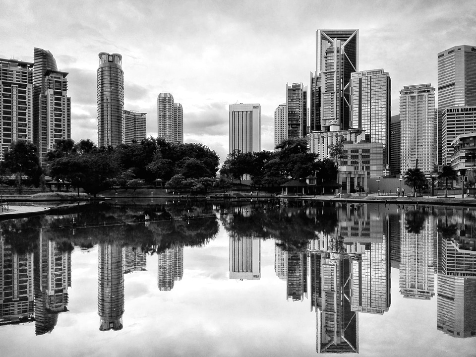 Architecture black and white buildings
