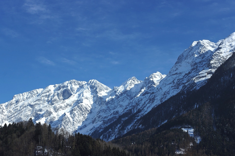 Blue Sky landscape mountain peak photo