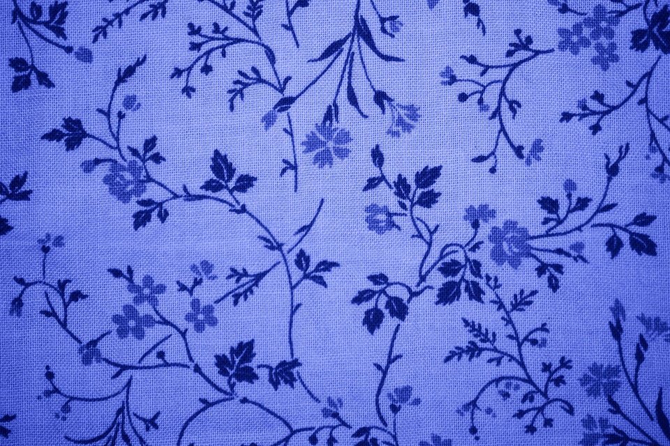 Blue fabric flowers