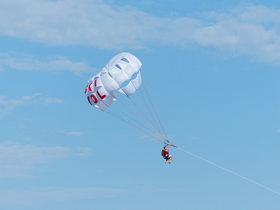 Parachute flying bird's eye view