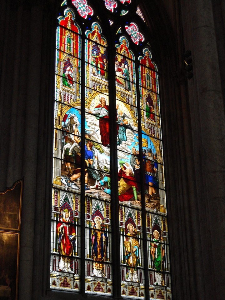 Glass window interior stained glass