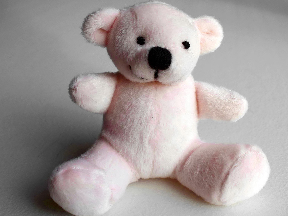 Cute pinkish teddy bear toy