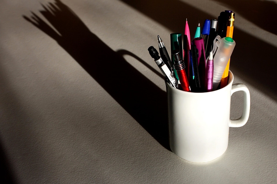 Colorful desk office