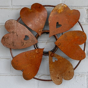 Decoration hanging hearts