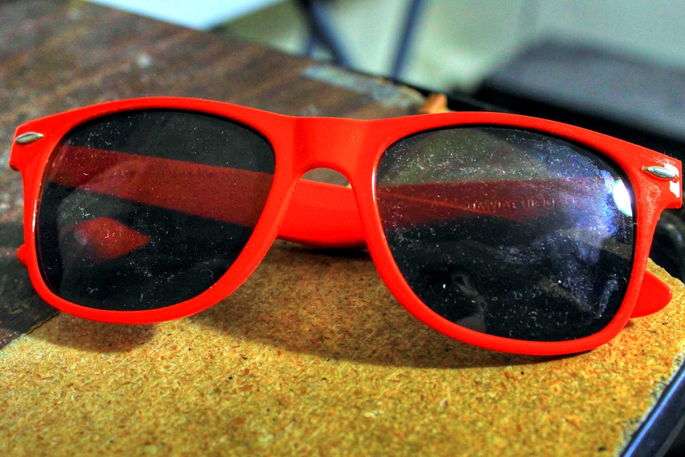 Glasses plastic red