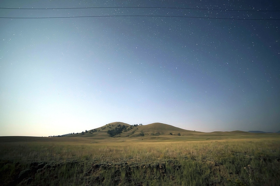 Dusk evening field