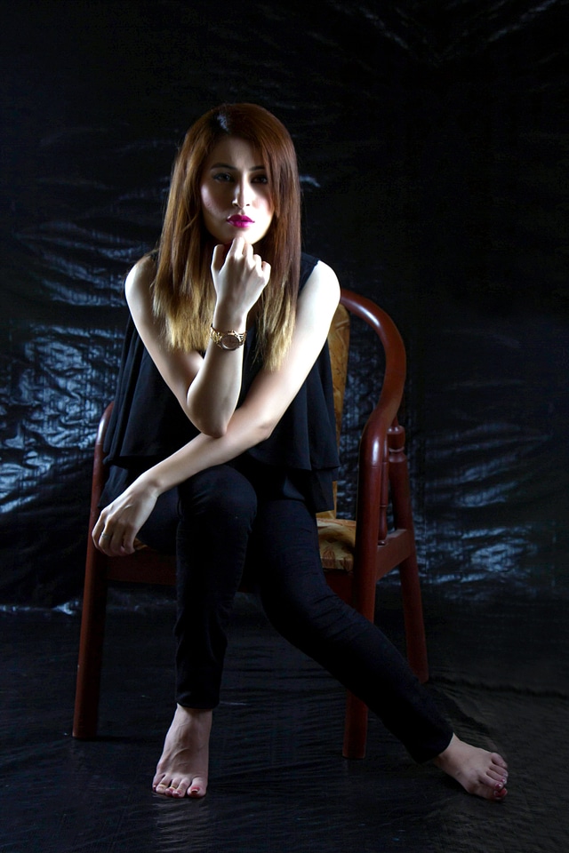 Beautiful photo model photo studio