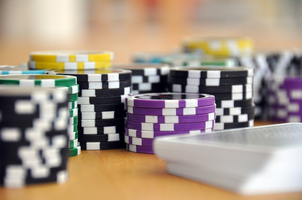 Poker chips chips cards