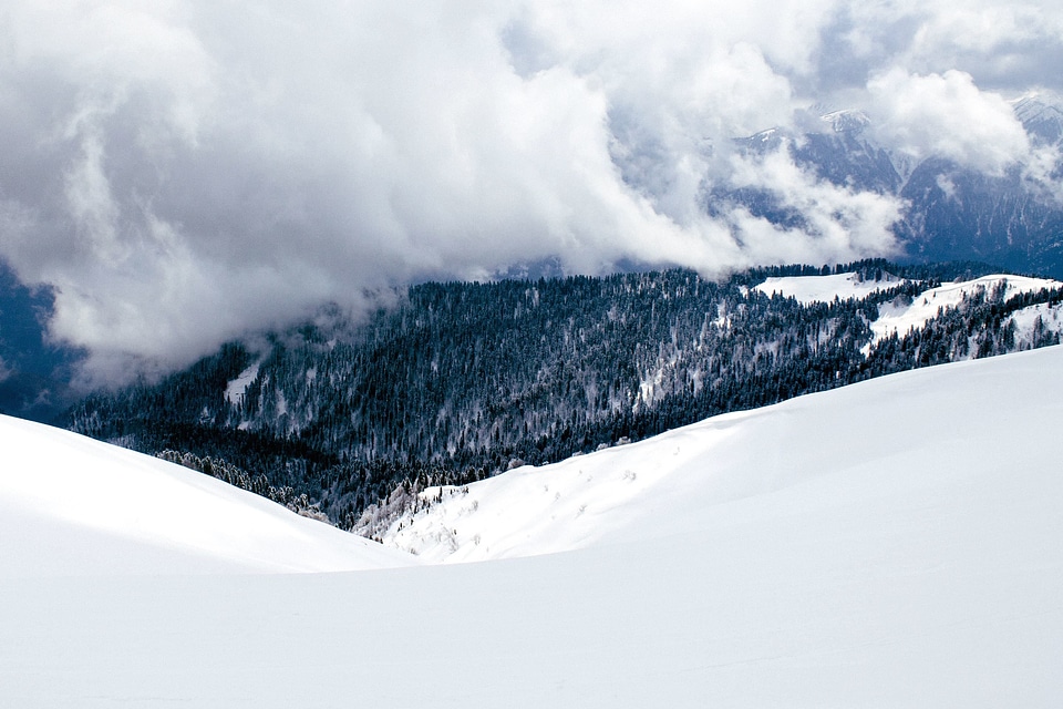 Clouds mountain peak natural park