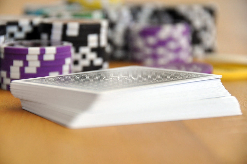 Poker chips chips cards