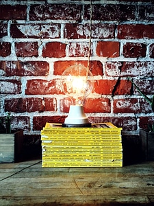 Books bricks bulb photo