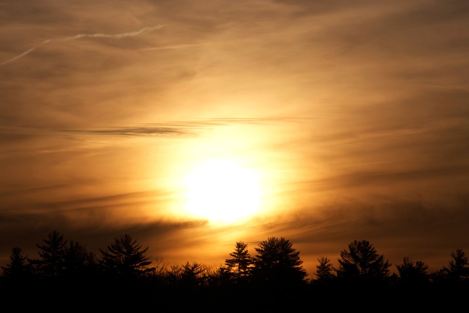 Clouds sunset trees photo