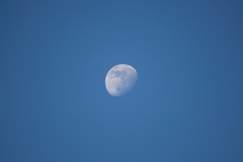 Blue Sky daylight moon