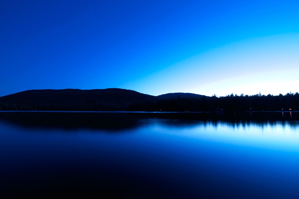 Lake midnight moonlight