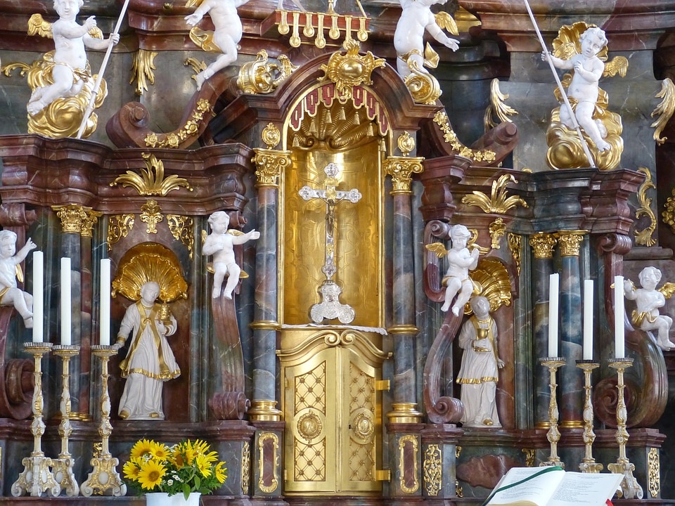 Baroque church altar