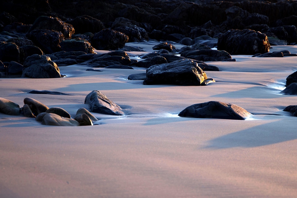 Beach big rocks landscape photo