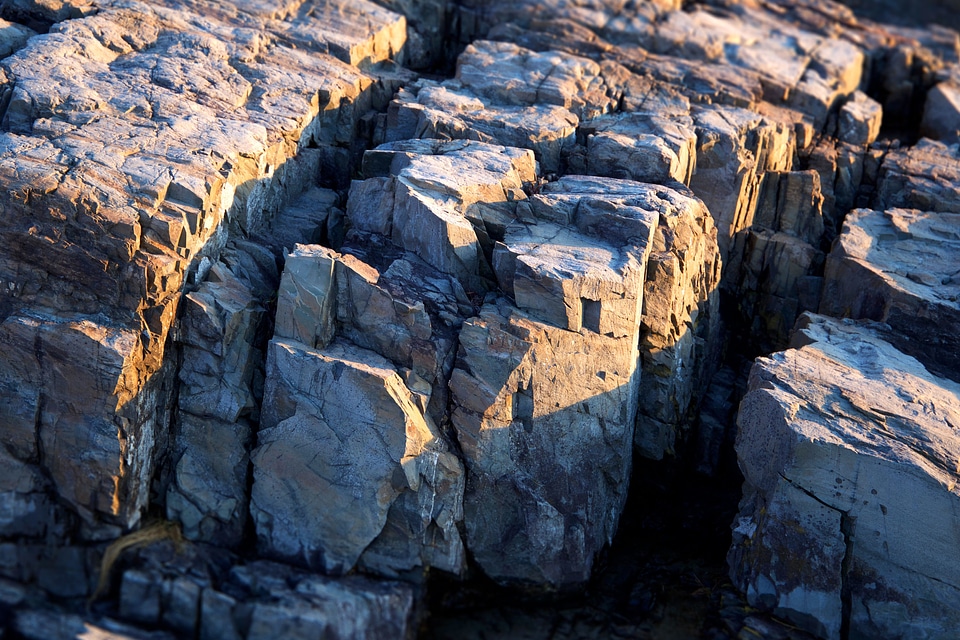 Beach big rocks geology