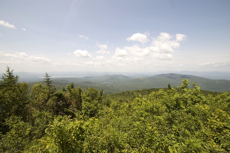 Clouds mountains trees