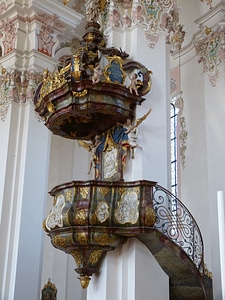 Baroque pulpit gilded