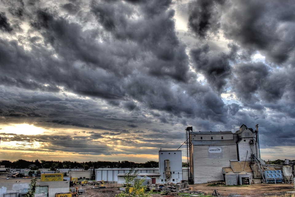Clouds factory industrial