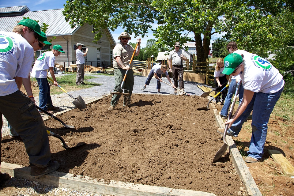 Gardening group outdoor