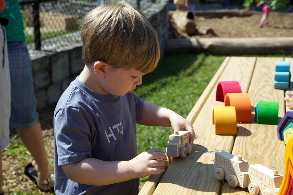 Boy classroom explore